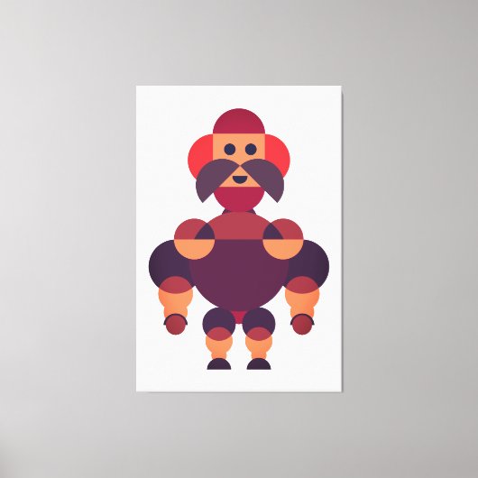 Grote gespierde Afrikaanse krijger Canvas Afdruk (Voorkant)