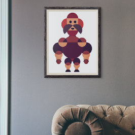 Grote gespierde Afrikaanse krijger Canvas Afdruk