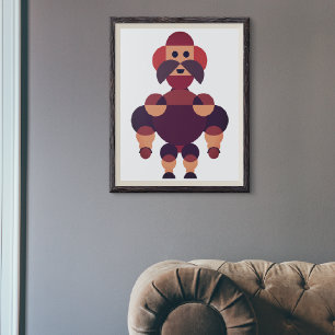 Grote gespierde Afrikaanse krijger Canvas Afdruk