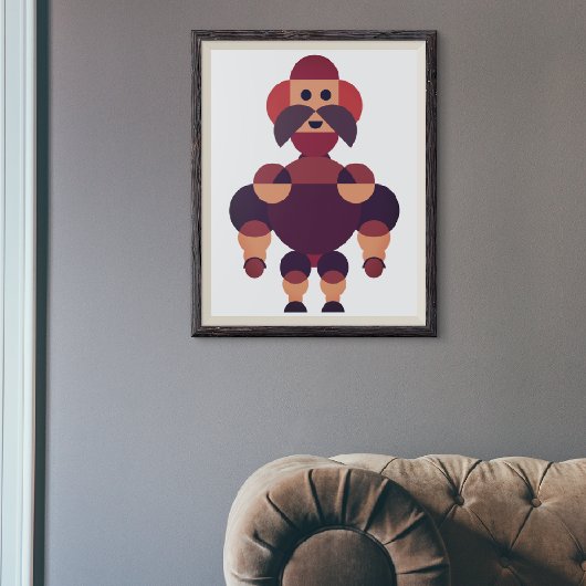 Grote gespierde Afrikaanse krijger Canvas Afdruk