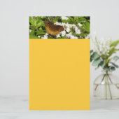 Grote gespikkelde parelmoervlinder op berglaurier briefpapier (Staand voorkant)