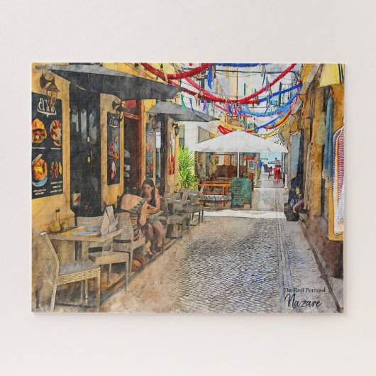 Grote Gesprekken in Nazare, Portugal Legpuzzel (Horizontaal)