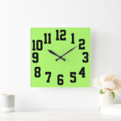 Grote getallen in hoog contrast, gemakkelijk te le vierkante klok (Huis)