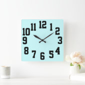 Grote getallen in hoog contrast, gemakkelijk te le vierkante klok (Huis)