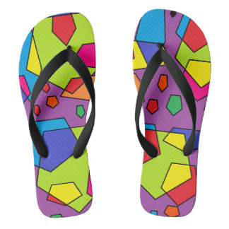 Grote gevlekte teenslippers in heldere, vette kleu