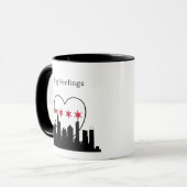Grote Gevoelens Chicago Skyline Mok (Voorkant links)