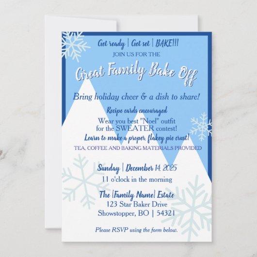 Grote gezinsbakwedstrijd uitnodiging (Voorkant)