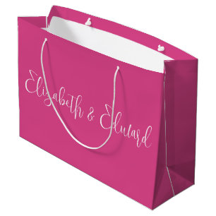 Grote Gift Bag - Roze en witte tekst Groot Cadeauzakje