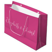 Grote Gift Bag - Roze en witte tekst Groot Cadeauzakje (Voorkant Gekanteld)