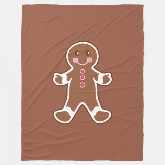 Grote Gingerbread Fleece Deken  (Voorkant)