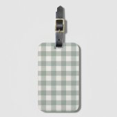 Grote gingham cheques plaid licht salie groen bagagelabel (Voorkant (verticaal))