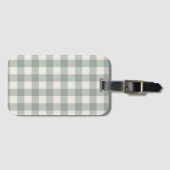 Grote gingham cheques plaid licht salie groen bagagelabel (Voorkant (horizontaal))