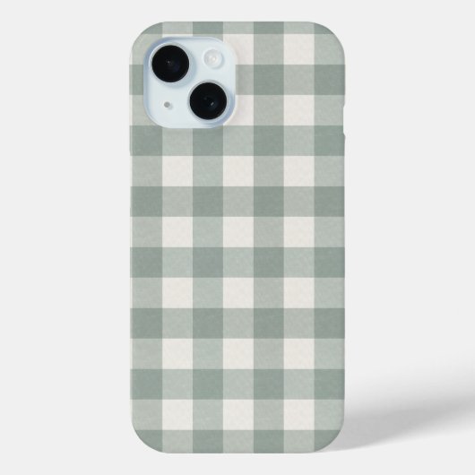 Grote gingham cheques plaid licht salie groen Case-Mate iPhone case (Achterkant)
