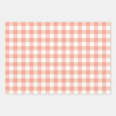 Grote Gingham Patten in Sage Groen, Perzik, Geel Inpakpapier Vel (Voorkant 2)