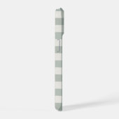 Grote gingham ruiten lichte saliegroen iPhone 15 case (Rechterkant)