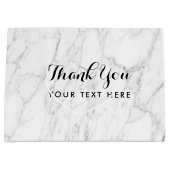 Grote glanzende chique witte stenen marmer custom  groot cadeauzakje (Voorkant)