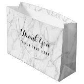 Grote glanzende chique witte stenen marmer custom  groot cadeauzakje (Achterkant Gekanteld)