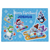 Grote glanzende geschenktas Winter Wonderland Snow Groot Cadeauzakje (Voorkant)