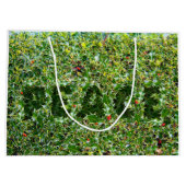 Grote glanzende geschenkzak stekelig Peace Holly Large Cadeautasje (Achterkant)