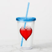 Grote Glanzende Hartvorm Acryl Drinkbeker (Achterkant)