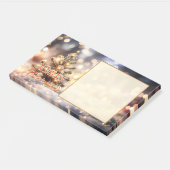 Grote glanzende kerstboom vakantie post-it® notes (Schuin)