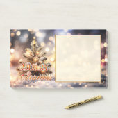 Grote glanzende kerstboom vakantie post-it® notes (Op bureau)