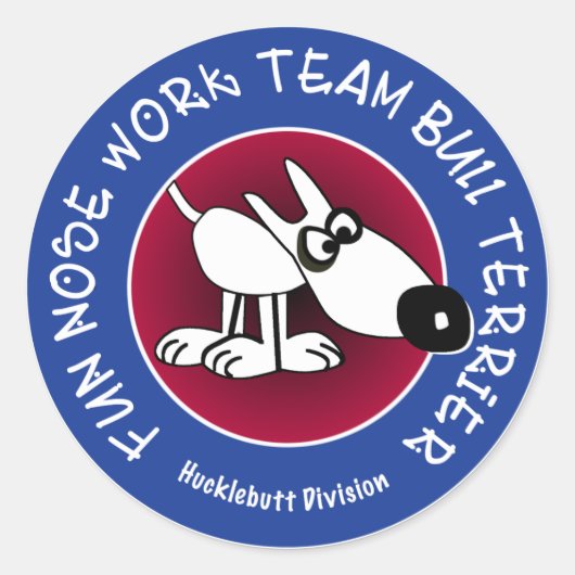 Grote glanzende sticker voor Hucklebutt Division (Voorkant)