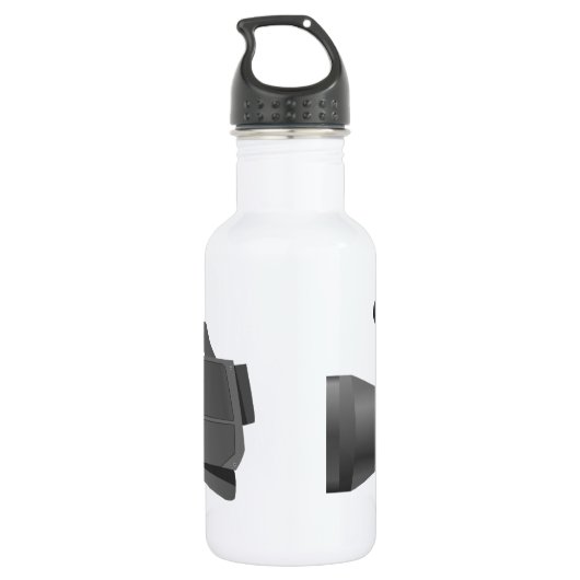 Grote glazen camera waterflacon waterfles  (Achterkant)