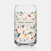 Grote glazen chips Retro Terrazzo patroon Kan glas (Voorkant)
