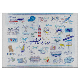 Grote glazen snijplank - "ABC's of Hope Town"