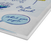 Grote glazen snijplank - "ABC's of Hope Town" (Hoek)