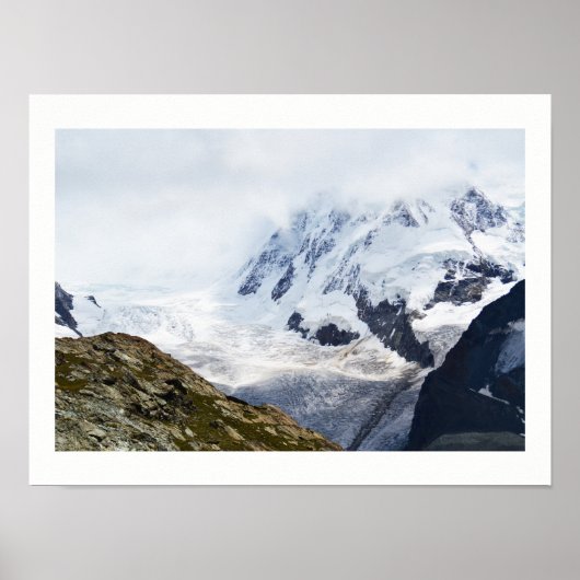 Grote gletsjer in de Zwitserse Alpen Poster (Voorkant)