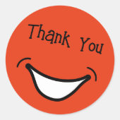 Grote glimlach Schattige en kleurrijk Dank u Stick Ronde Sticker (Voorkant)