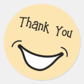 Grote glimlach Schattige en kleurrijk Dank u Stick Ronde Sticker (Voorkant)