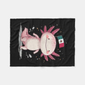 Grote glimlachende Axolotl kostuum Fleece Deken (Voorkant (Horizontaal))