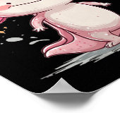Grote glimlachende Axolotl kostuum Poster (Hoek)