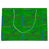 Grote Glossy Groene Kerstcadeau Tas Groot Cadeauzakje (Voorkant)