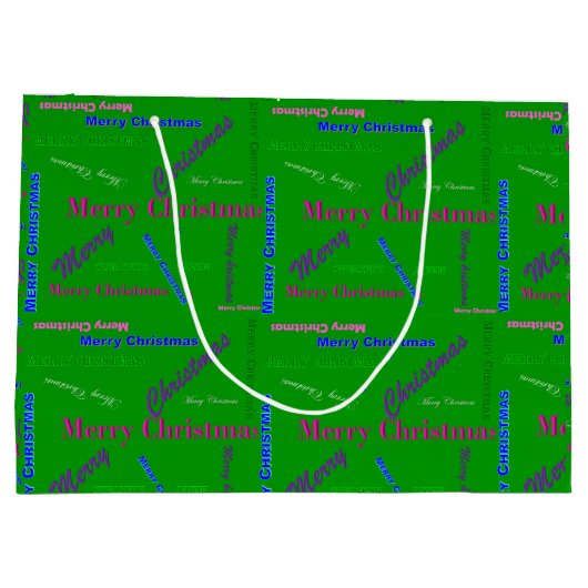 Grote Glossy Groene Kerstcadeau Tas Groot Cadeauzakje (Achterkant)