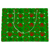 Grote Glossy Groene Kerstcadeau Tas Groot Cadeauzakje (Voorkant)