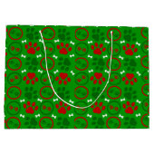 Grote Glossy Groene Kerstcadeau Tas Groot Cadeauzakje (Achterkant)