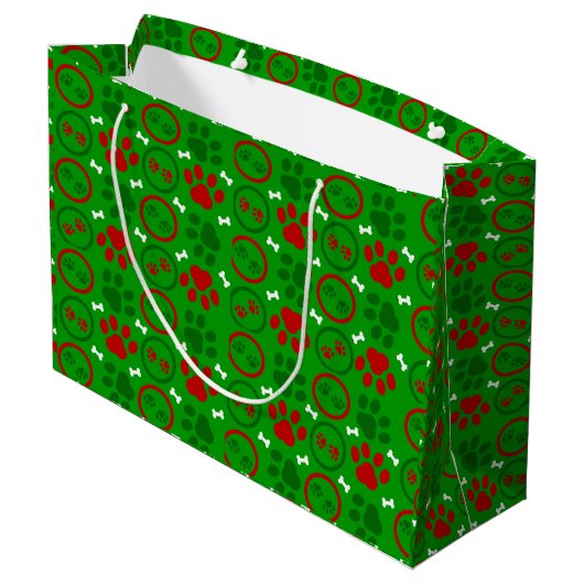 Grote Glossy Groene Kerstcadeau Tas Groot Cadeauzakje (Achterkant Gekanteld)