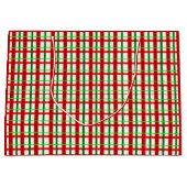 Grote Glossy Plaid Christmas Gift Bag Groot Cadeauzakje (Voorkant)