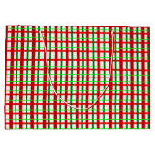 Grote Glossy Plaid Christmas Gift Bag Groot Cadeauzakje (Achterkant)