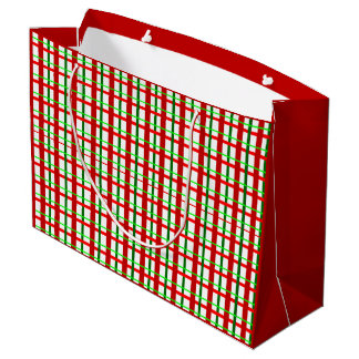 Grote Glossy Plaid Christmas Gift Bag Groot Cadeauzakje