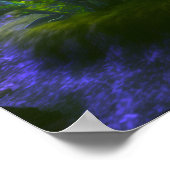 Grote Glowy Mushroom - Groen & Indigo Poster (Hoek)