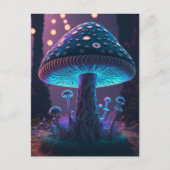 Grote Glowy Mushroom - Paarse & Blauw Briefkaart (Voorkant)