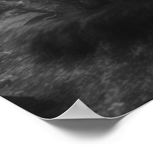 Grote Glowy Mushroom - Zwart & Wit Poster (Hoek)