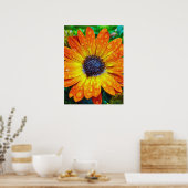 Grote Golden Flower close Poster (Keuken)