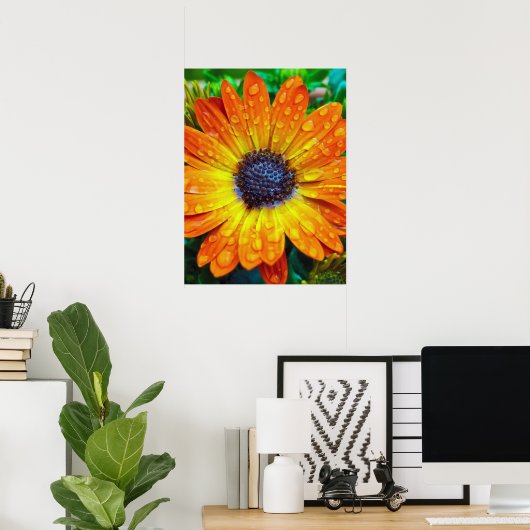 Grote Golden Flower close Poster (Thuiskantoor)