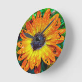 Grote Golden Flower close Ronde Klok (Hoek)